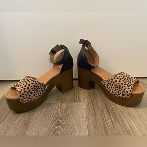 Animal print block heels